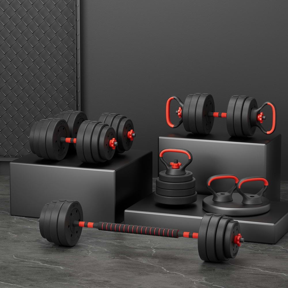 Everfit 40Kg Dumbbells Set Kettle Bell Weight Plates Barbells Gym