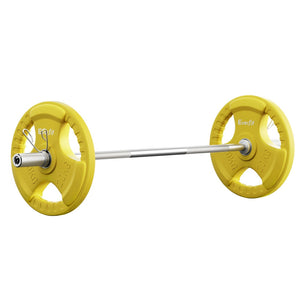 Everfit Barbells 46Kg 120Cm Dumbbell Plate Weight Lifting Home Gym Yellow