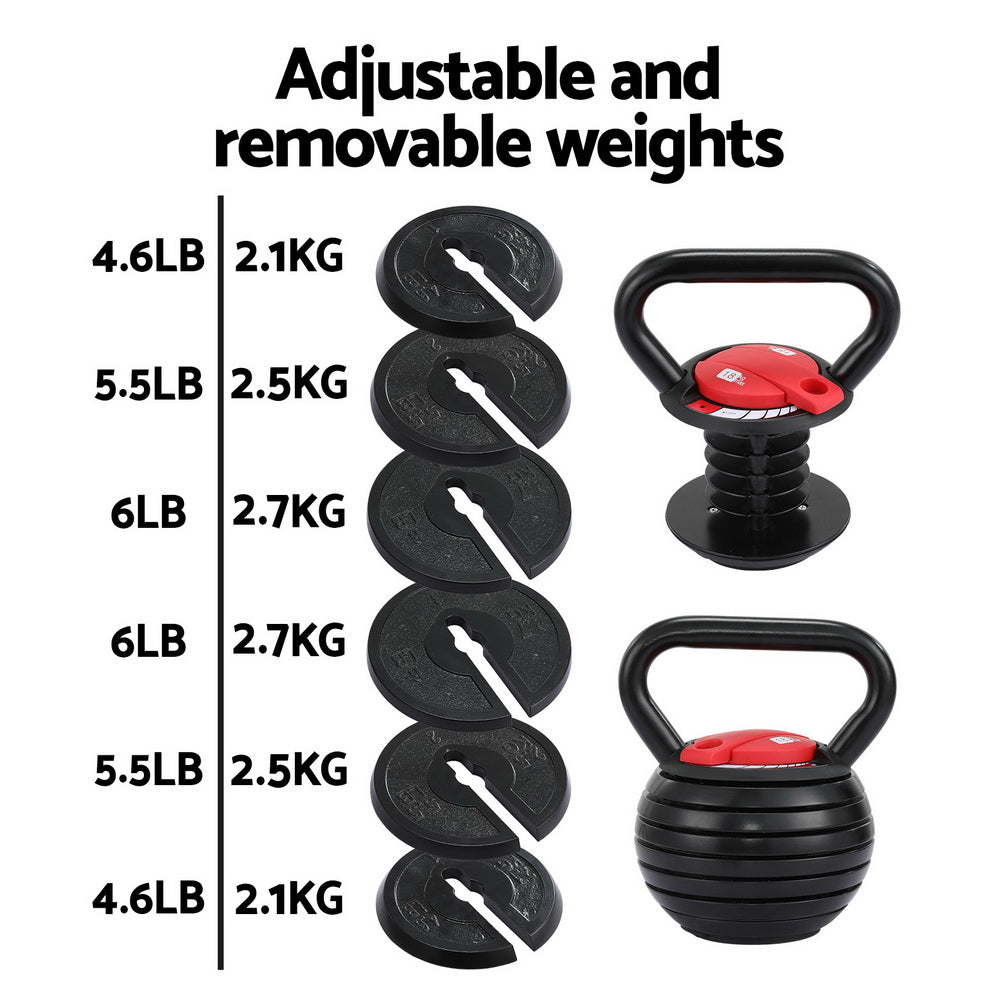 Everfit 18Kg Kettlebell Set Portable Bell Weight Dumbbells 10Lbs 40Lbs