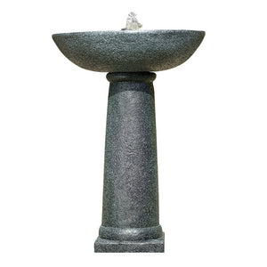 Protege Bird Bath Solar Water Feature Fountain Contemporary Birdbath Design With Panel Kit Led Lights Dark Grey