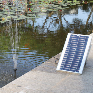 Protege Water Feature Fountain Pond Pump W/ Solar Panel Lithium Battery Remote Control Nozzle Kit