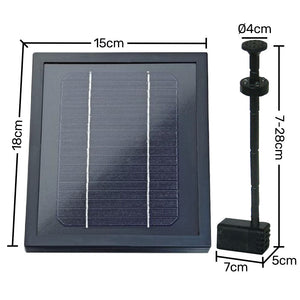 Protege Water Feature Fountain Pond Pump W/ Solar Panel Lithium Battery Remote Control Nozzle Kit