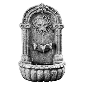 Protege Lion Head Solar Powered Water Feature Fountain Traditional Design With Panel Kit Led Lights