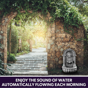 Protege Lion Head Solar Powered Water Feature Fountain Traditional Design With Panel Kit Led Lights