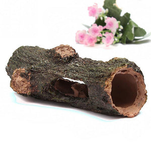 Aquarium Hollow Tree Tunnel Cave Ornament For Fish Shrimp Turtle Hiding Shelter