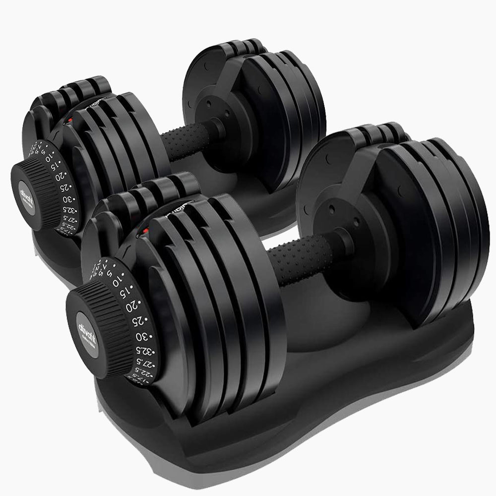 Ativafit 2 X 12.5Kg Adjustable Weight Dumbbell Set For Home Gym Fitness Training