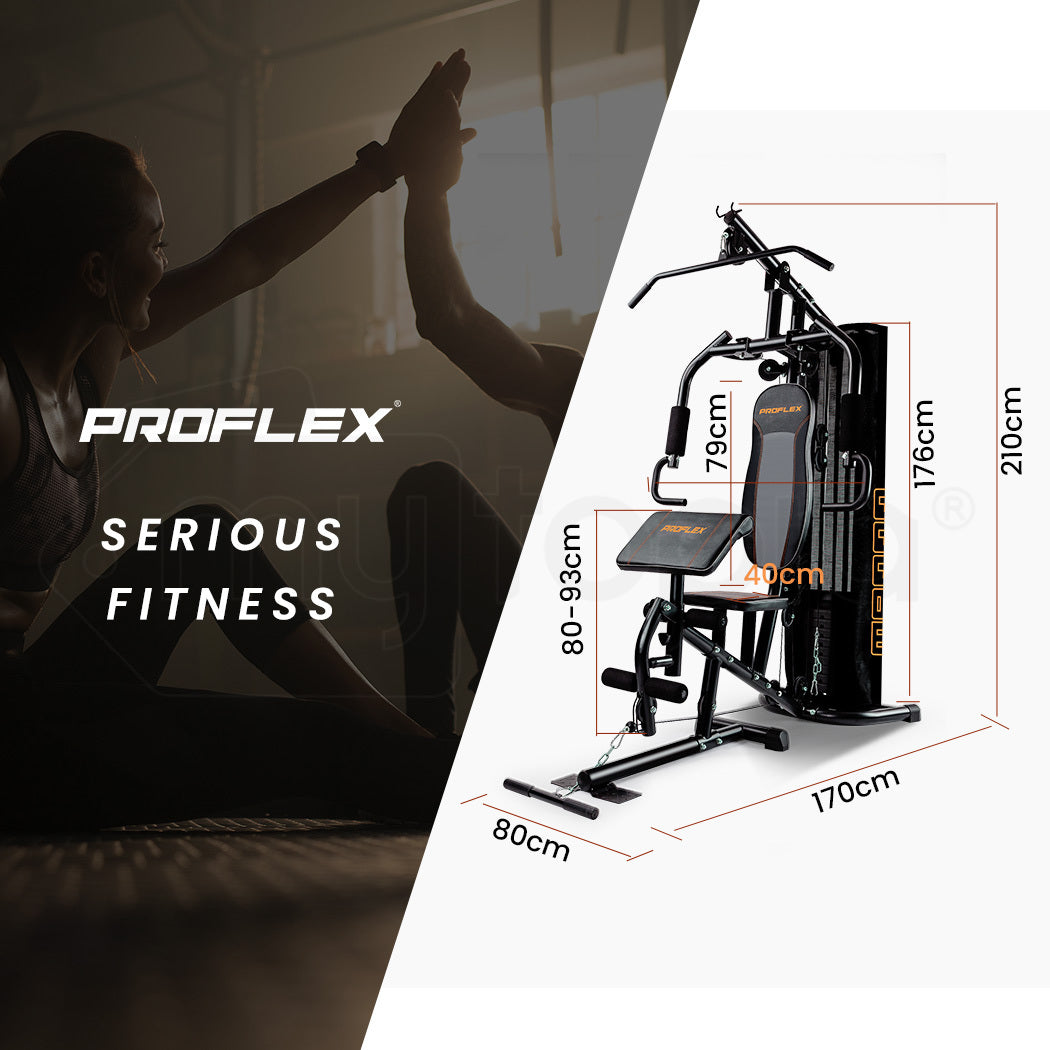 Proflex Multi Station Home Gym Set With 98Lbs Weight Plates M8000