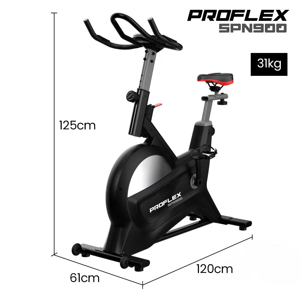 Proflex Magnetic Resistance Spin Exercise Bike For Home Gym Studio Cardio Fitness Black