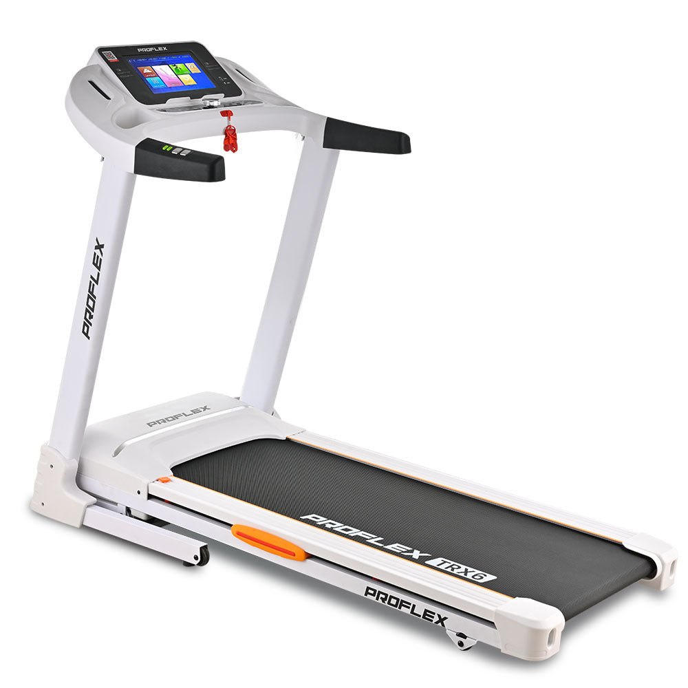 Proflex Trx6 3.5Chp Electric Treadmill Medium Size 10 Inch Touchscreen Display Foldable Suspension Auto Incline Bluetoot