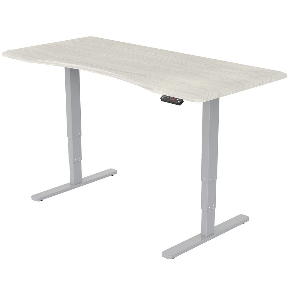 Fortia Sit To Stand Up Standing Desk 150X70cm 62 128Cm Electric Height Adjustable Dual Motor 120Kg Load Arched White Oak