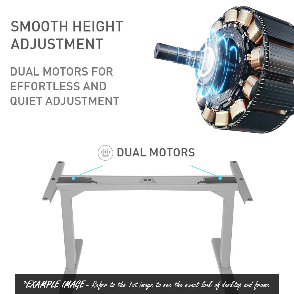 Fortia Sit To Stand Up Standing Desk 150X70cm 62 128Cm Electric Height Adjustable Dual Motor 120Kg Load Arched White Oak