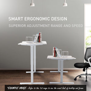 Fortia Sit To Stand Up Standing Desk 150X70cm 62 128Cm Electric Height Adjustable Dual Motor 120Kg Load Arched White/Sil