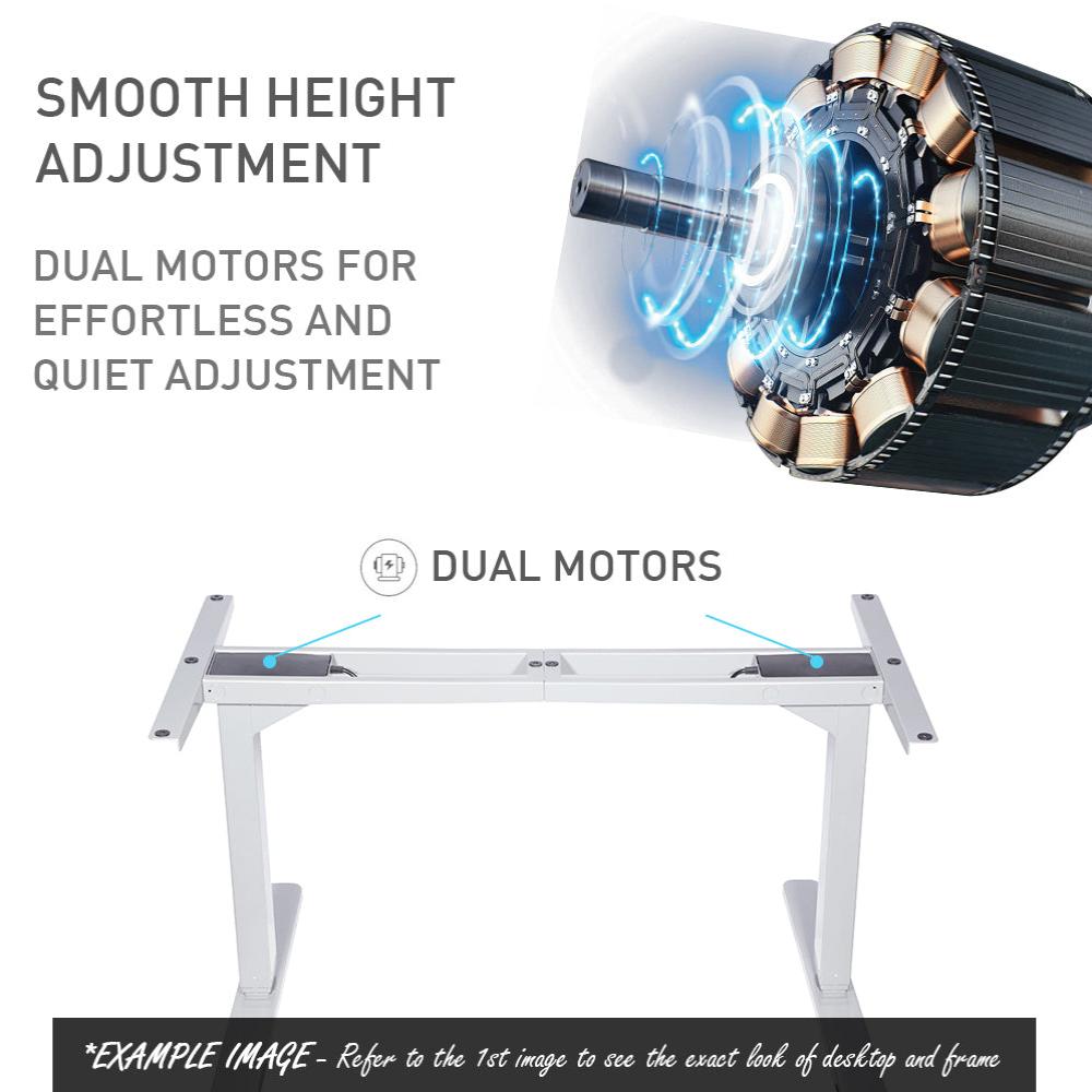 Fortia Sit To Stand Up Standing Desk 160X75cm 62 128Cm Electric Height Adjustable Dual Motor 120Kg Load Arched Black/Sil