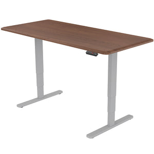 Fortia Sit To Stand Up Standing Desk 150X70cm 62 128Cm Electric Height Adjustable Dual Motor 120Kg Load Walnut Style/Sil