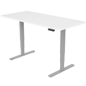 Fortia Sit To Stand Up Standing Desk 150X70cm 62 128Cm Electric Height Adjustable Dual Motor 120Kg Load White/Silver Fra