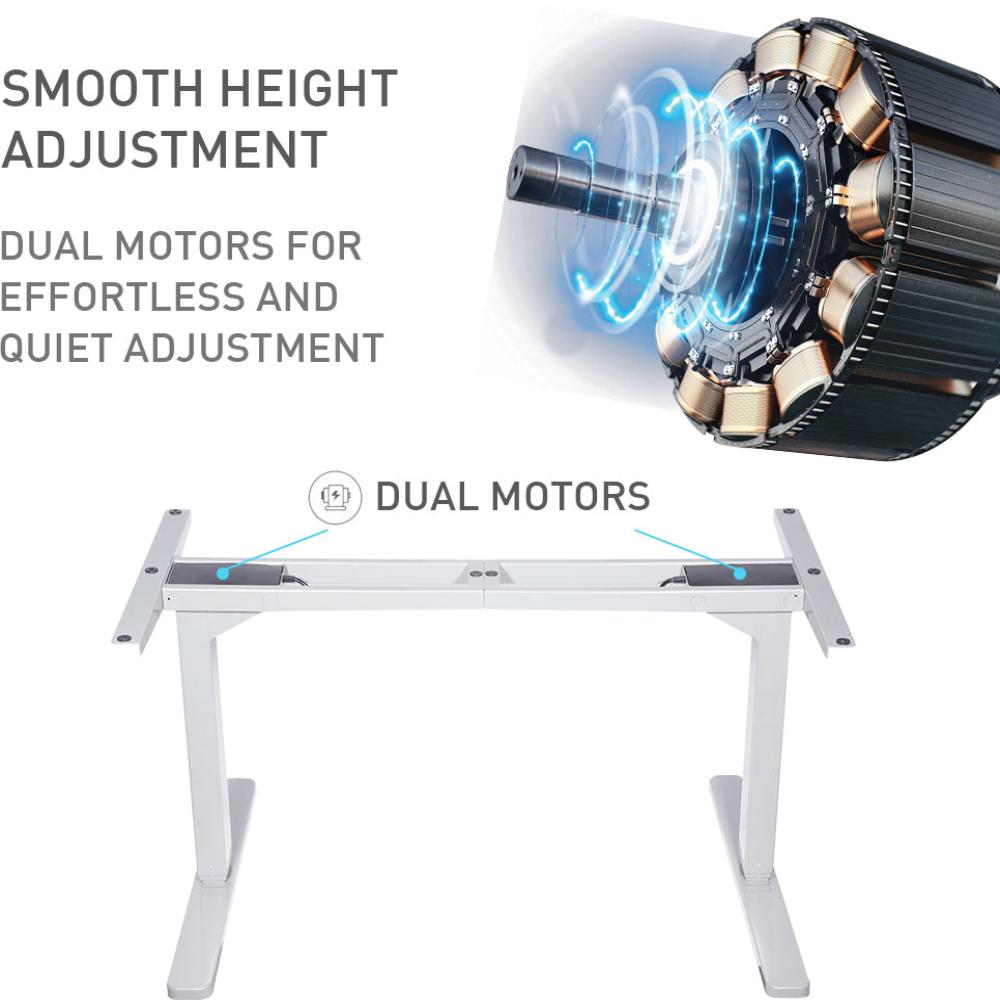 Fortia Sit To Stand Up Standing Desk 150X70cm 62 128Cm Electric Height Adjustable Dual Motor 120Kg Load White/Silver Fra