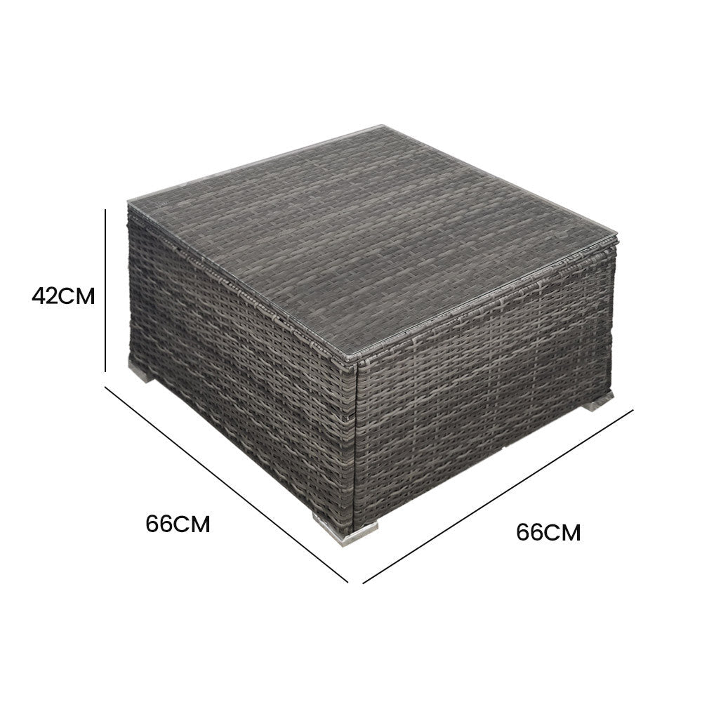 Rattan 1 Piece Outdoor Wicker Coffee Table Grey