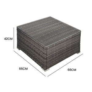 Rattan 1 Piece Outdoor Wicker Coffee Table Grey