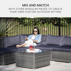 Rattan 1 Piece Outdoor Wicker Coffee Table Grey