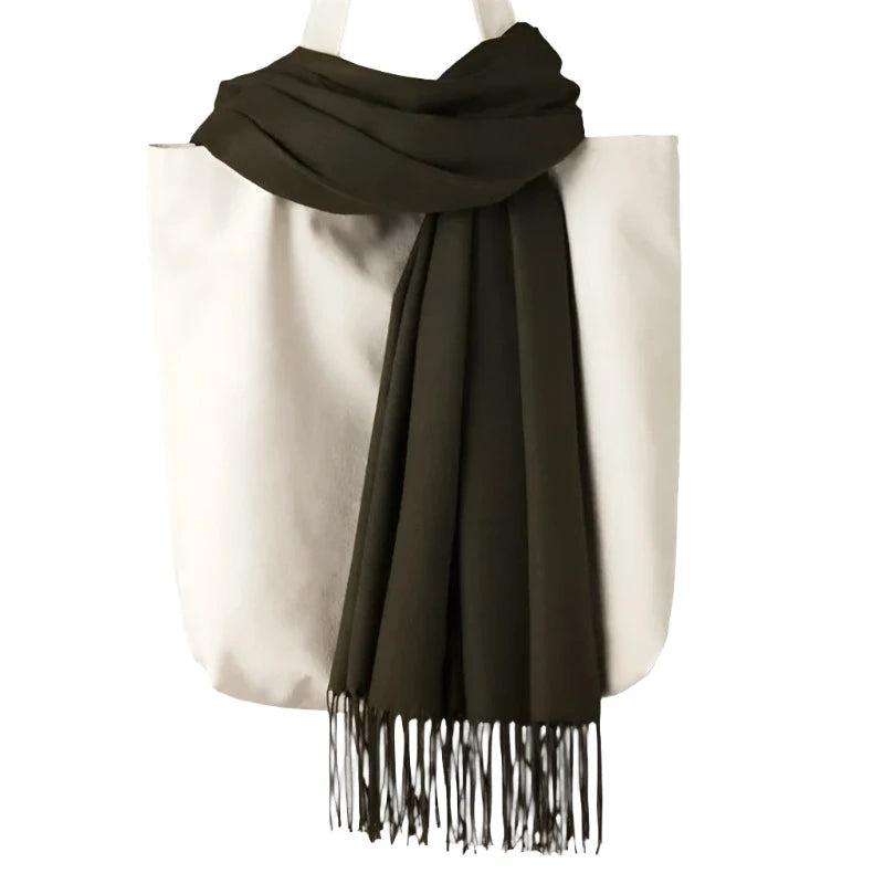 Fashion Women Scarf Thin Shawls Solid Colour Cashmere Like Pashmina Hijabs Wraps