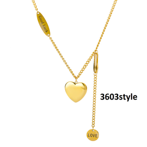 Veile Studios Fashion Jewelry Multilayer Heart Pendant Necklaces Stainless Steel Chain Choker