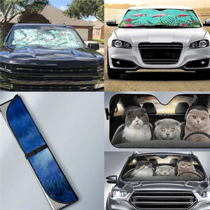 Funny Horse Driving 3D Printing Car Sun Visor Auto Decoration For Vehicle Parts Accessories