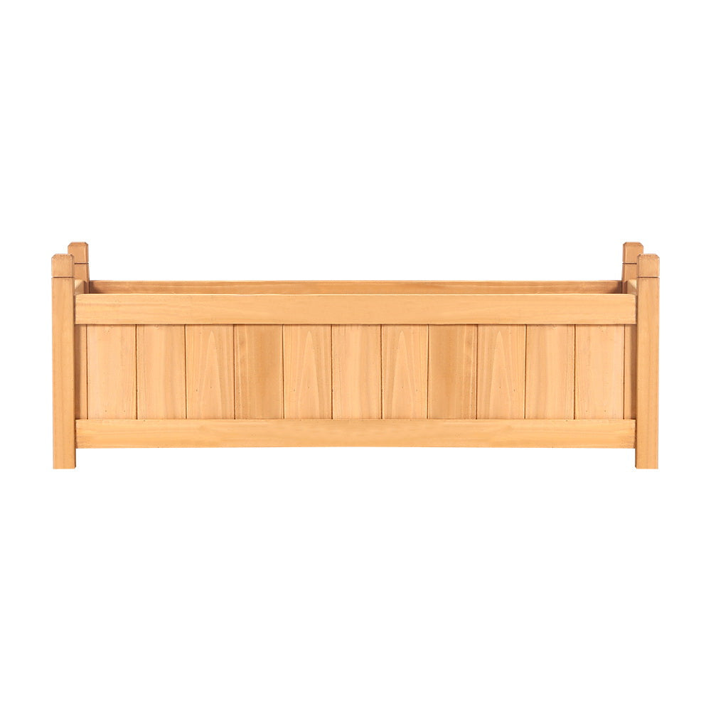 2X Green Fingers Raised Garden Bed 90X30x33cm Wooden Planter Box Container Growing