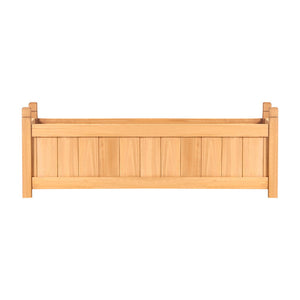 2X Green Fingers Raised Garden Bed 90X30x33cm Wooden Planter Box Container Growing