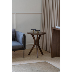 Gatsby Round Side Table Small (Walnut)