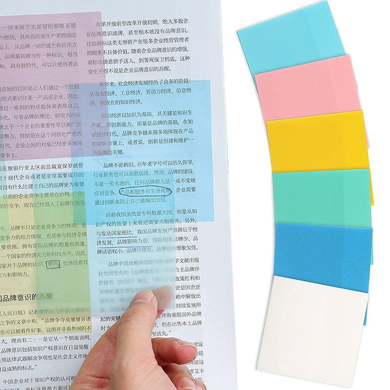 Waterproof Transparent Sticky Notes Memo Pad Stationery For Office And School Use