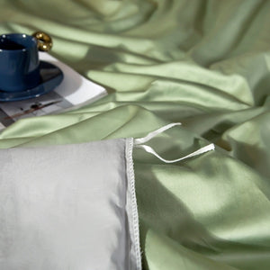Duvet Comforter Set Double Green Light Grey Egyptian Cotton Thick Blanket Bedspread