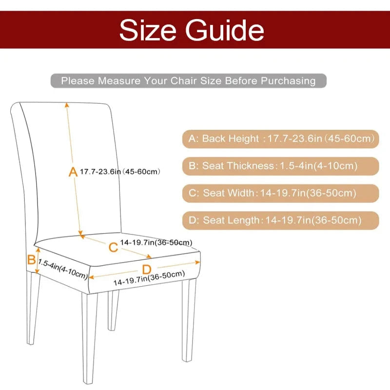 Chair Cover Green Big Leaf Snow Flakes Design For Dining Room Kitchen Wedding Hotel Banquet Restaurant Slipcovers
