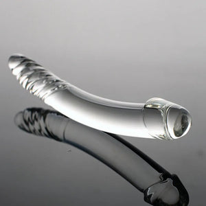Black Wolf Pyrex Glass Dildo With Crystal Anal Butt Plug Spot Masturbation Adult Sex Toys