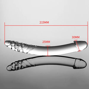 Black Wolf Pyrex Glass Dildo With Crystal Anal Butt Plug Spot Masturbation Adult Sex Toys