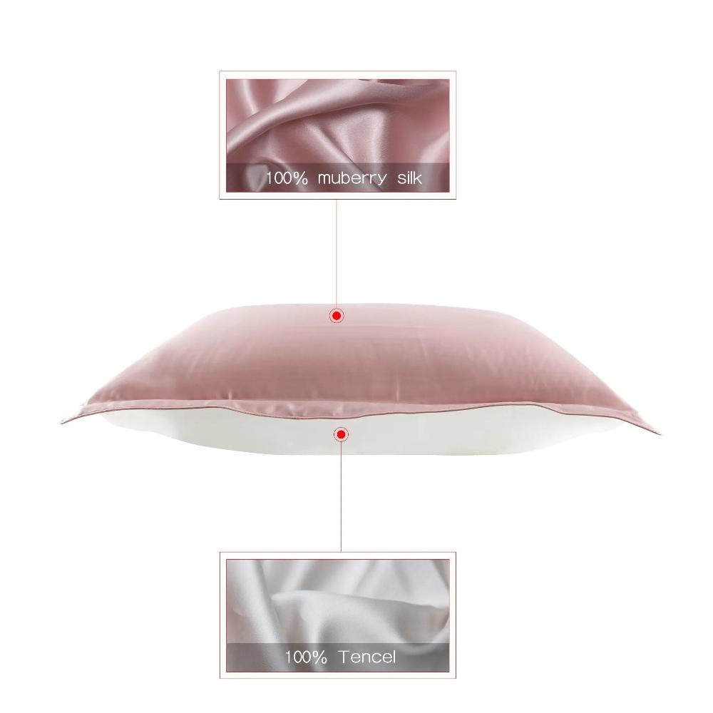 Pillowcase 50X75cm Pink Pure Real Silk Comfortable Home Bed Linen