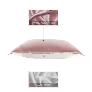 Pillowcase 50X75cm Pink Pure Real Silk Comfortable Home Bed Linen