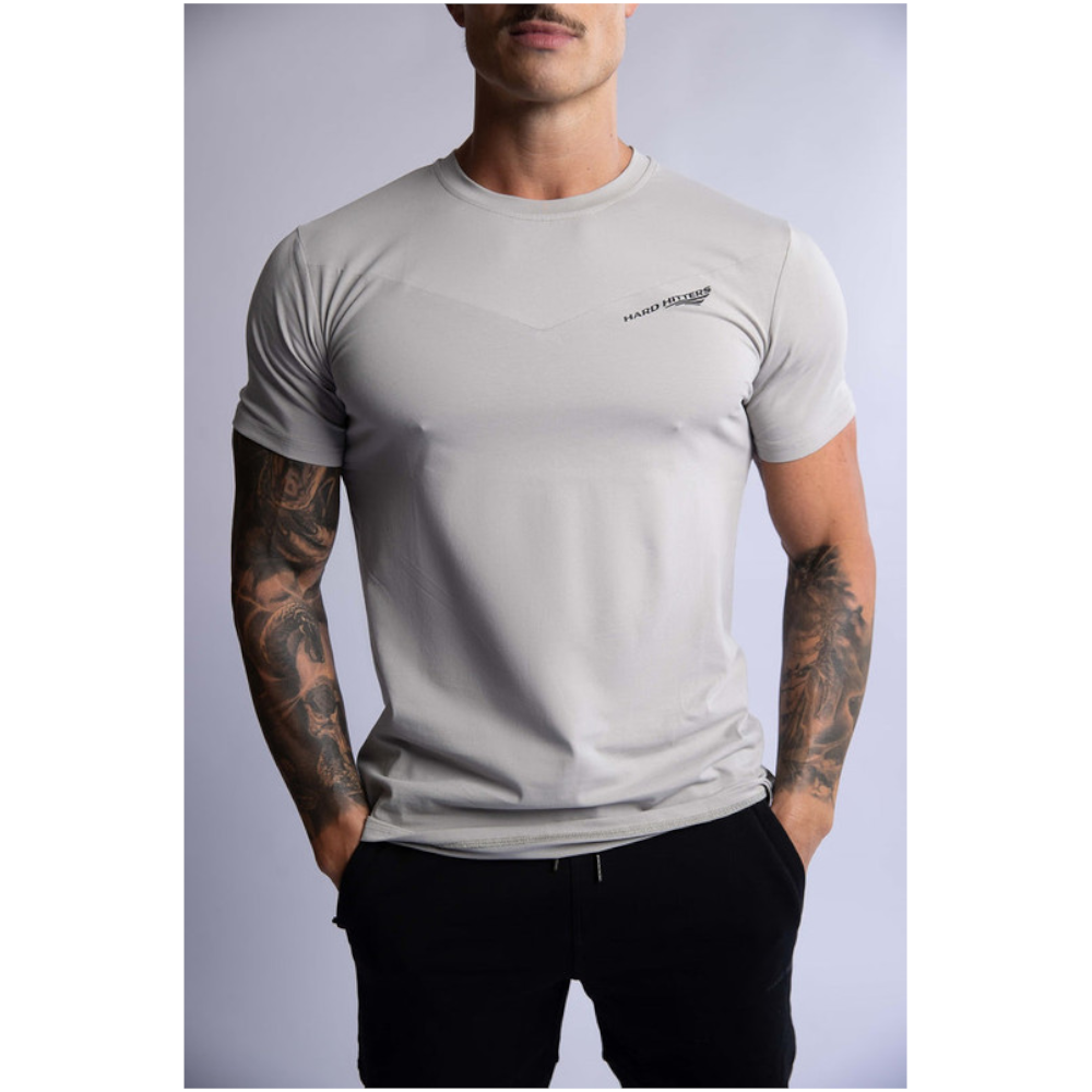 Hard Hitters Slim Fit Cotton Tee Silver Blue