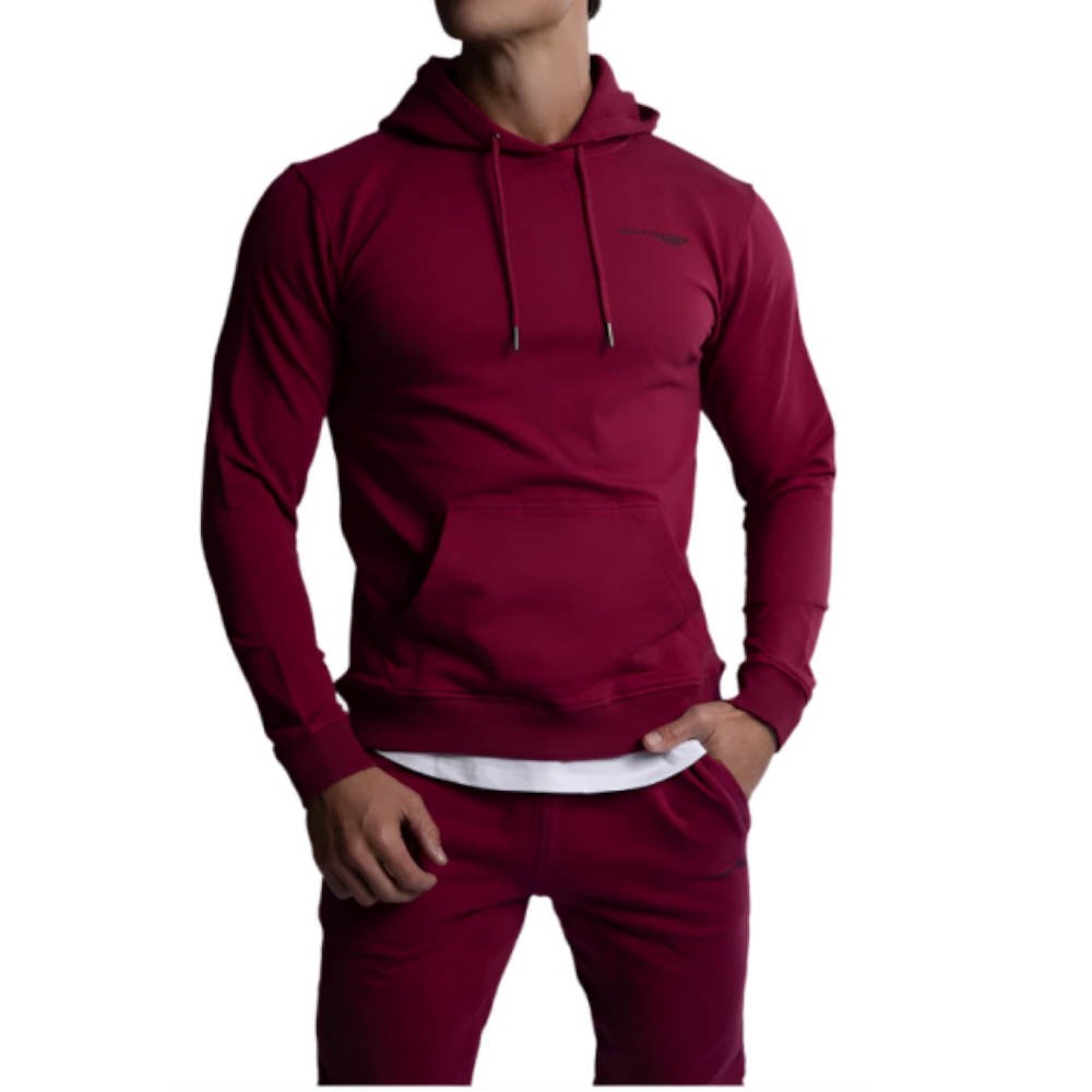 Hard Hitters Slim Fit Terry Hoodie Burgundy