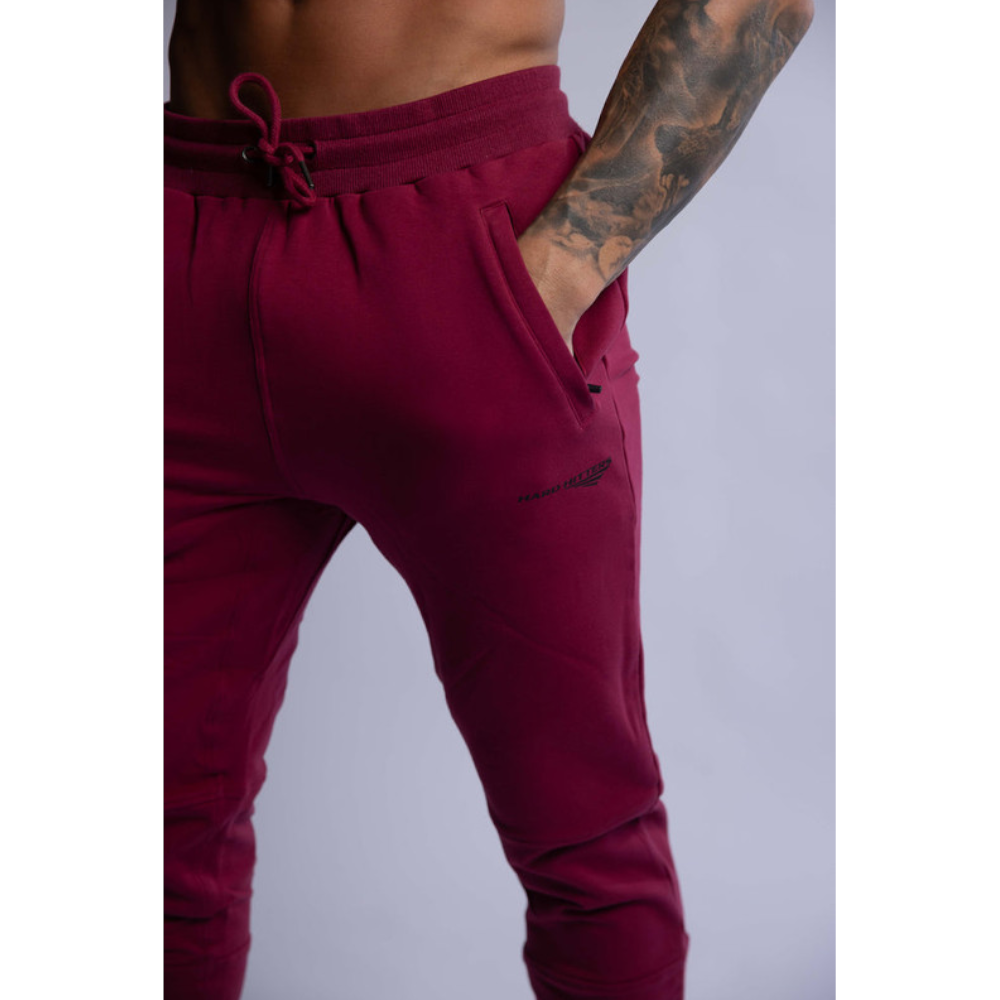 Hard Hitters Slim Fit Terry Joggers Burgundy