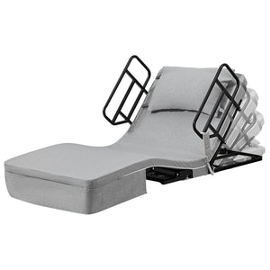Equipmed Electric Bed Backrest And Leg Adjustment German Engineered Power Lifting With Remote Control Grey