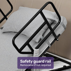 Equipmed Electric Bed Backrest And Leg Adjustment German Engineered Power Lifting With Remote Control Grey