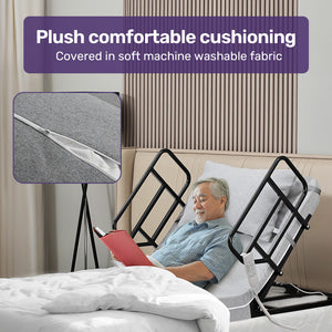 Equipmed Electric Bed Backrest And Leg Adjustment German Engineered Power Lifting With Remote Control Grey