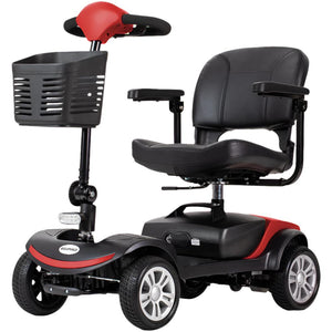 Equipmed Freeroam+ Mid Sized Foldable Electric Lithium Mobility Scooter Red