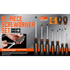 Horusdy 10Pcs Magnetic Screwdriver Set Phillips Slotted Holder Magnetizer Au