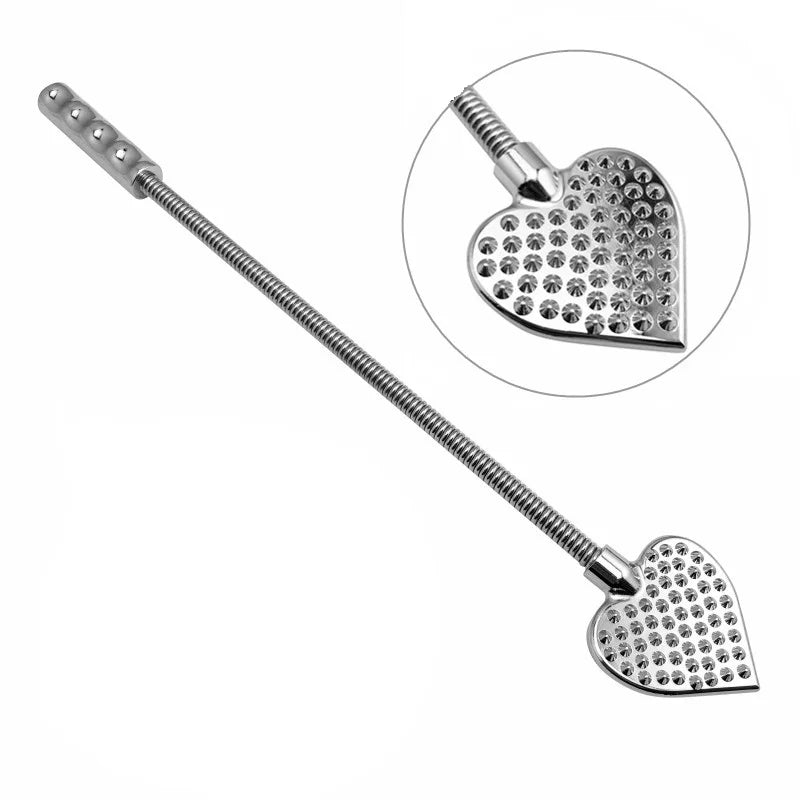 House Of Dasein Bendable Metal Heart Crop Bdsm Impact Play Spanking Fetish Sex Whip Paddle
