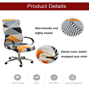 Office Chair Cover Pink Beige Geometric Medium Non Slip Rotating Seat Case Universal Armrest Protector Business Covers