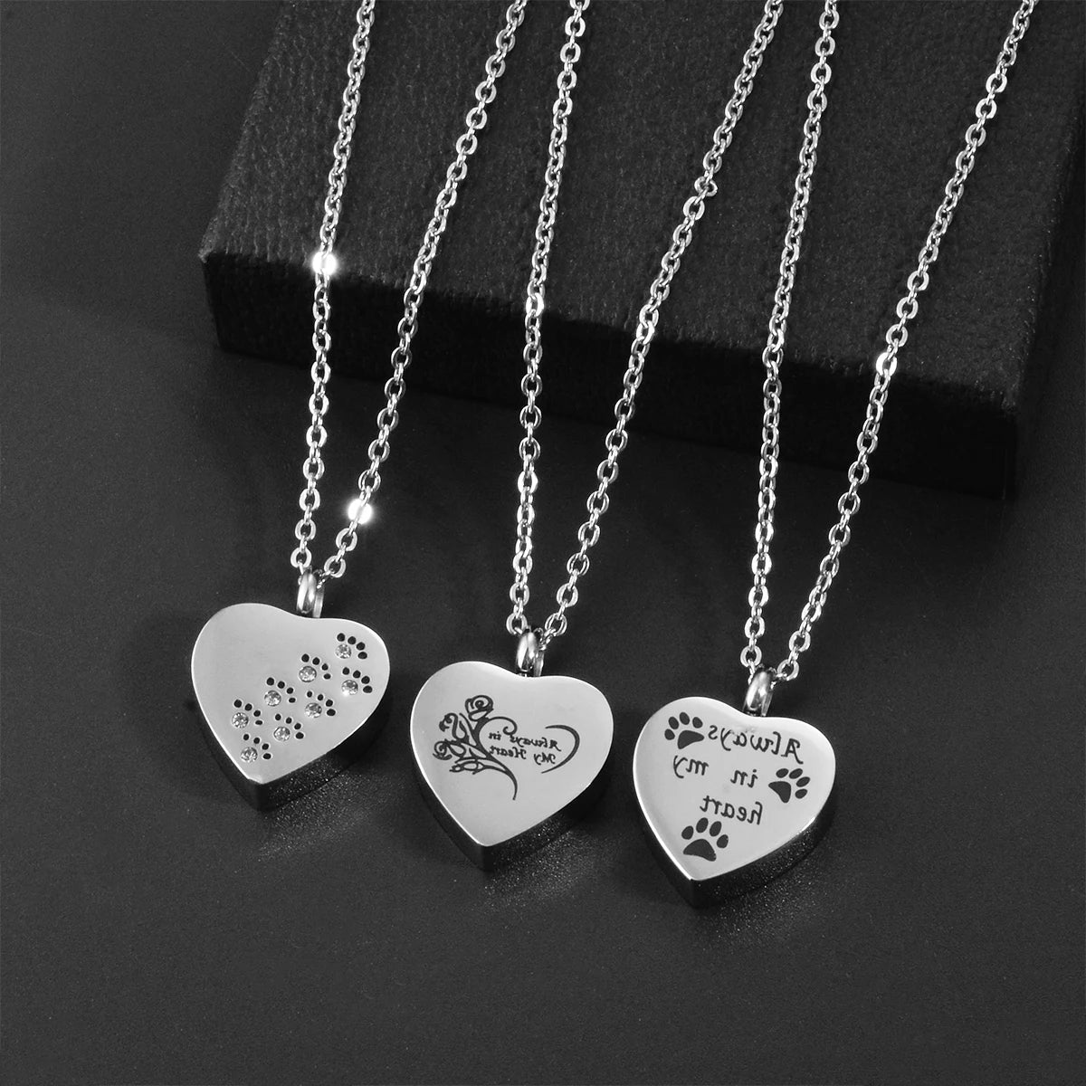 Veile Studios Heart Shaped Urn Necklace For Ashes Stainless Steel Jewelry Keepsake Gift