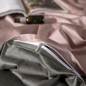 Duvet Comforter Set Uk King Pink Deep Grey Egyptian Cotton Thick Blanket Bedspread