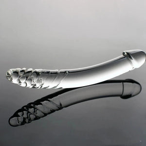 Black Wolf Pyrex Glass Dildo With Crystal Anal Butt Plug Spot Masturbation Adult Sex Toys