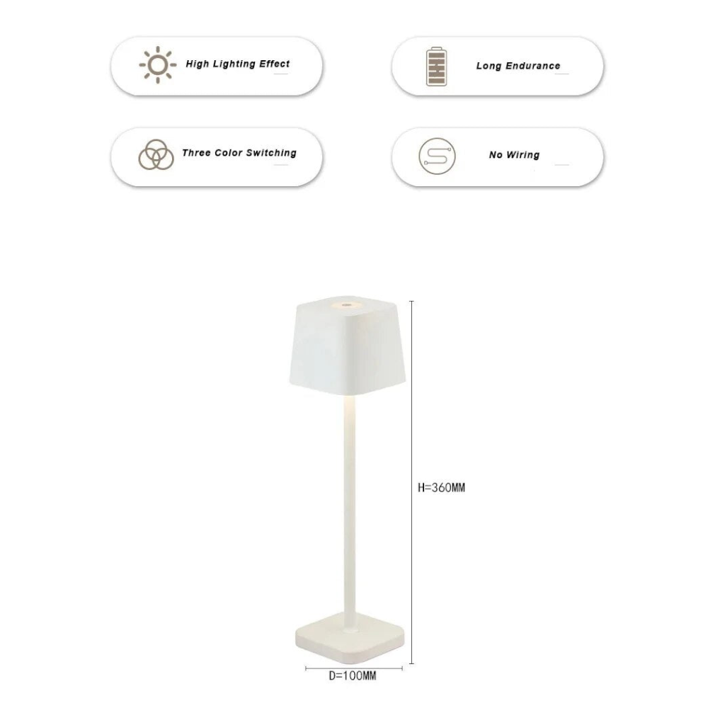 Lightning Rechargeable Black Touch Sensor Table Lamps For Decor